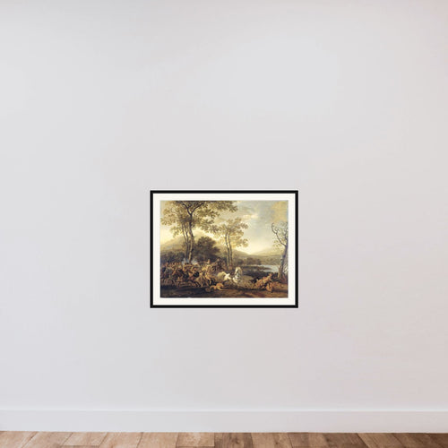 Cavalry Skirmish framed — shown to scale