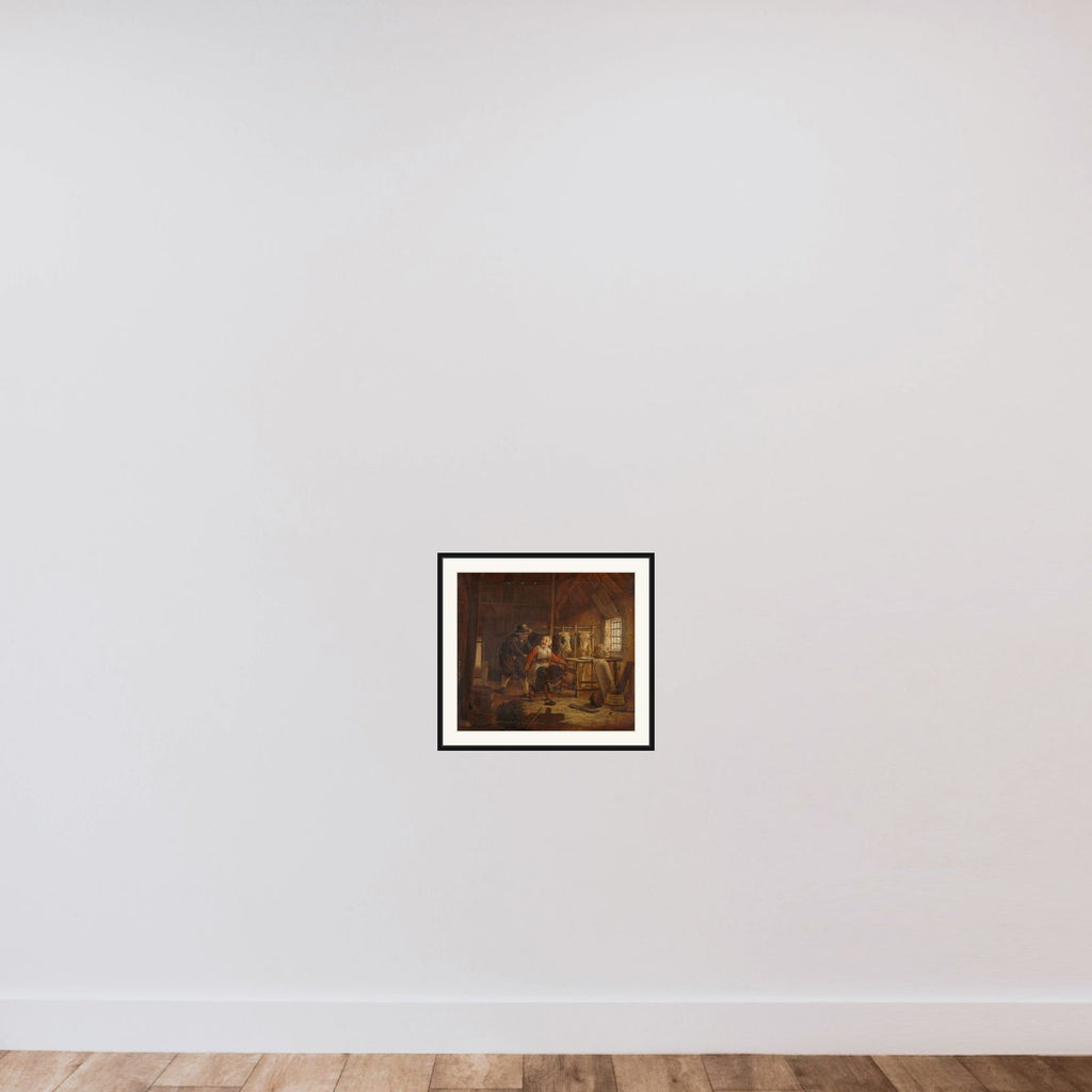 Flirtation in a Cowshed framed — shown to scale