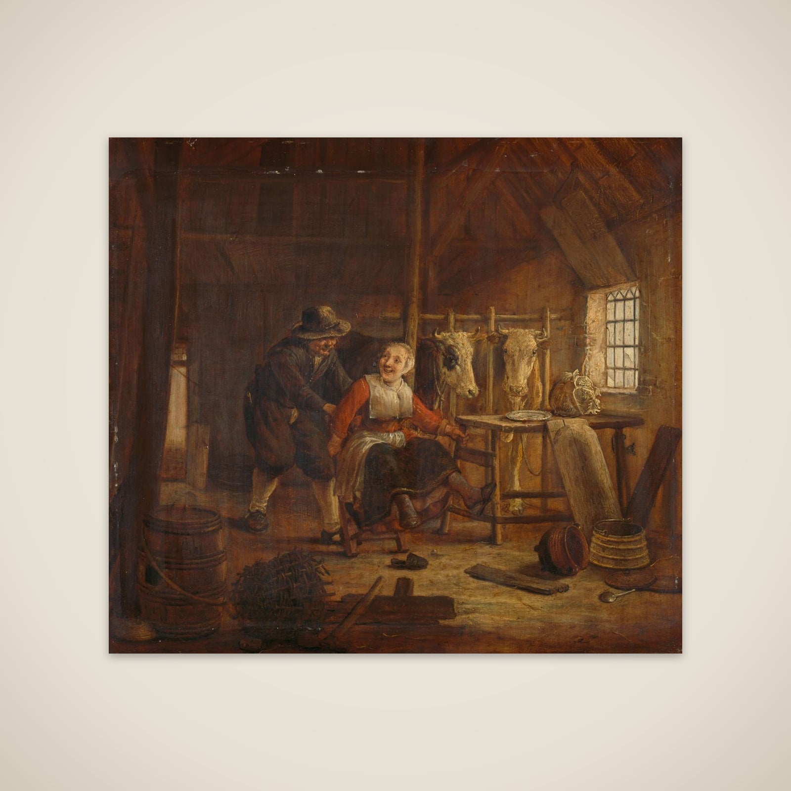 Flirtation in a Cowshed unframed print