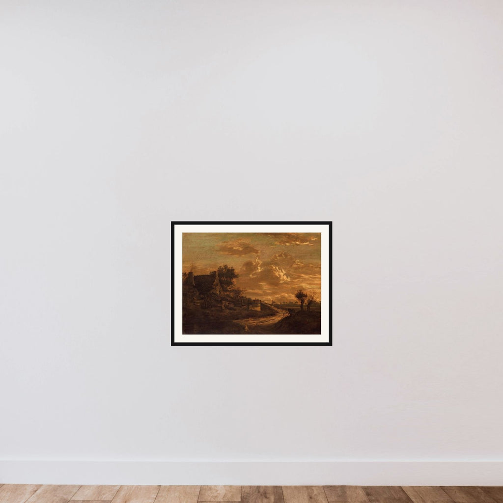 Landscape at Sunset framed — shown to scale