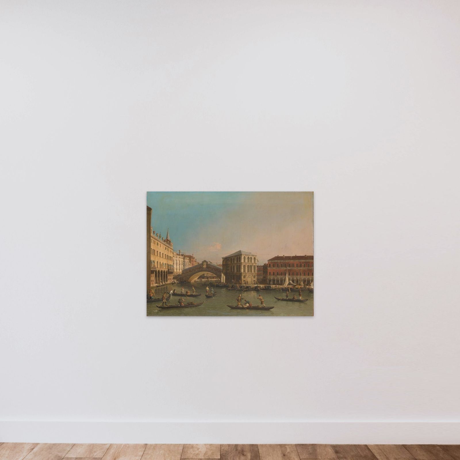 The Grand Canal with the Rialto Bridge and the Fondaco dei Tedeschi unframed — shown to scale