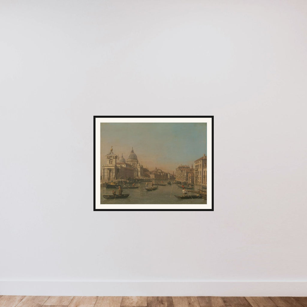 Entrance to the Grand Canal near the Punta della Dogana and Santa Maria della Salute framed — shown to scale