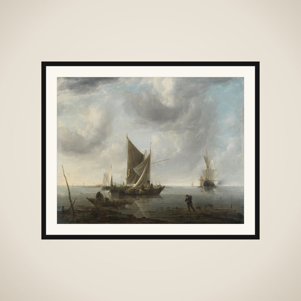 Ships at Anchor on a Quiet Sea framed