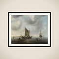 Ships at Anchor on a Quiet Sea framed