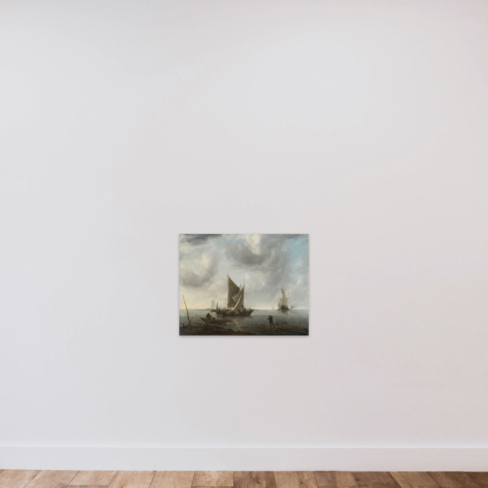 Ships at Anchor on a Quiet Sea unframed — shown to scale