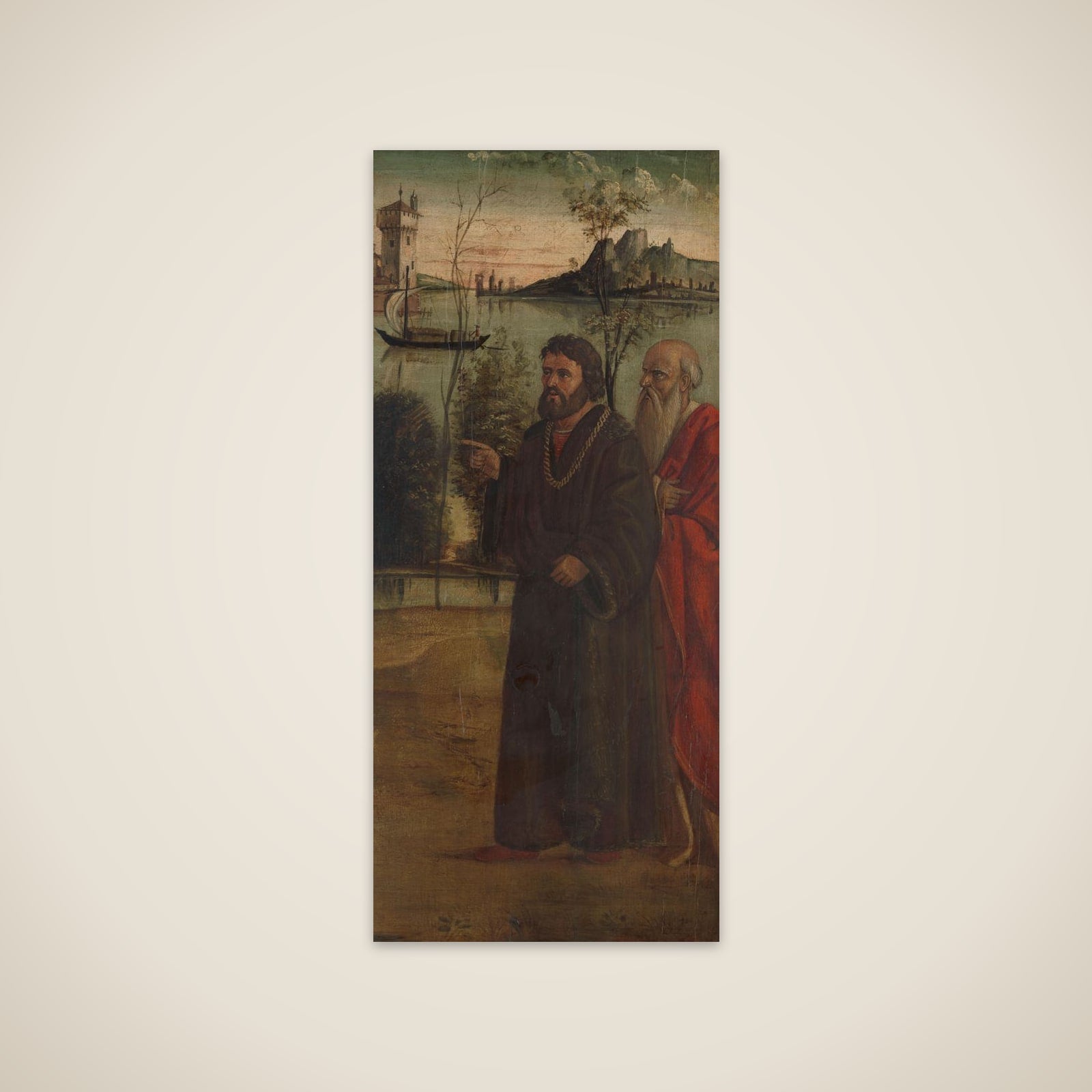 Two Saints (?) in a Landscape unframed print
