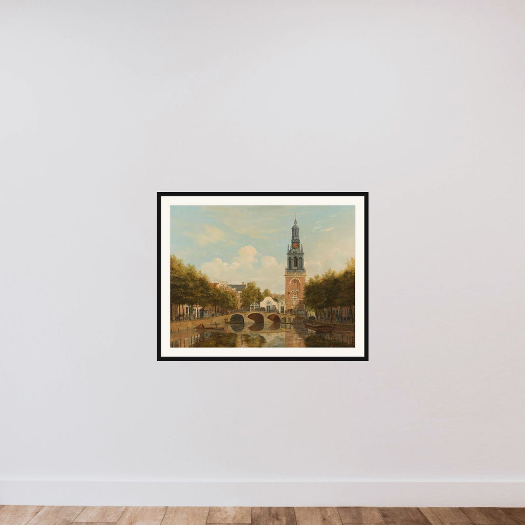 The Torensluis and the Jan Roodenpoortstoren in Amsterdam framed — shown to scale