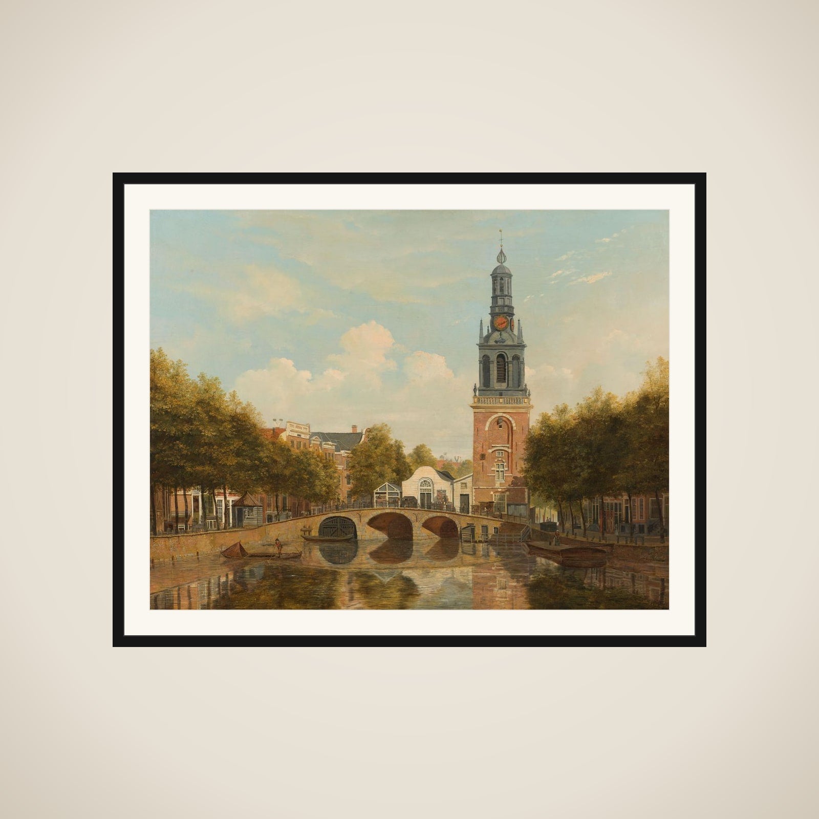 The Torensluis and the Jan Roodenpoortstoren in Amsterdam framed