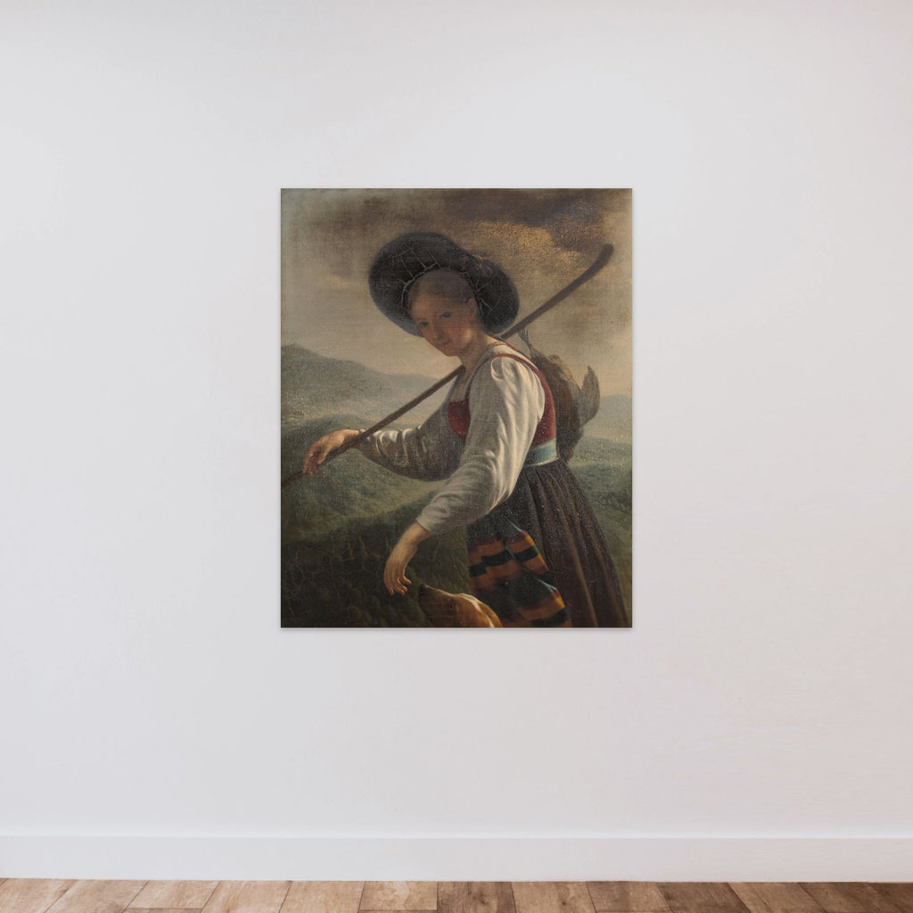 Swiss Peasant Woman unframed — shown to scale
