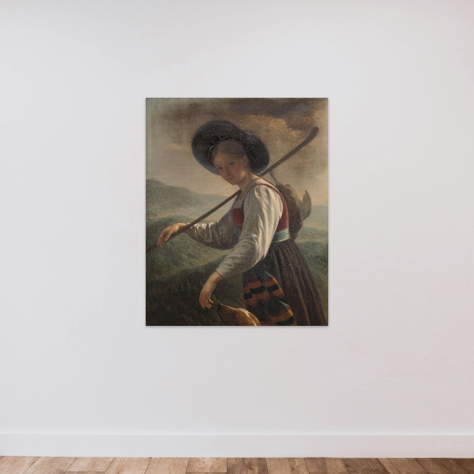 Swiss Peasant Woman unframed — shown to scale