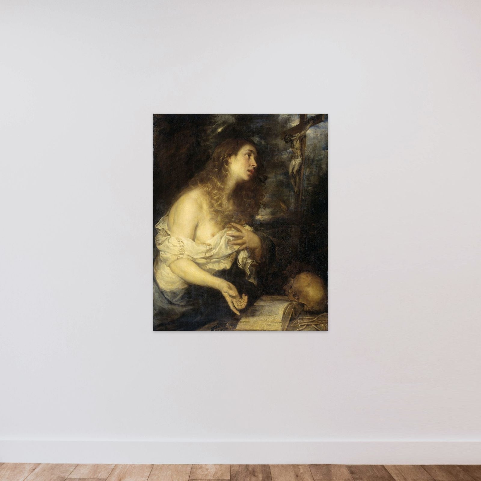 The Penitent Mary Magdalene unframed — shown to scale