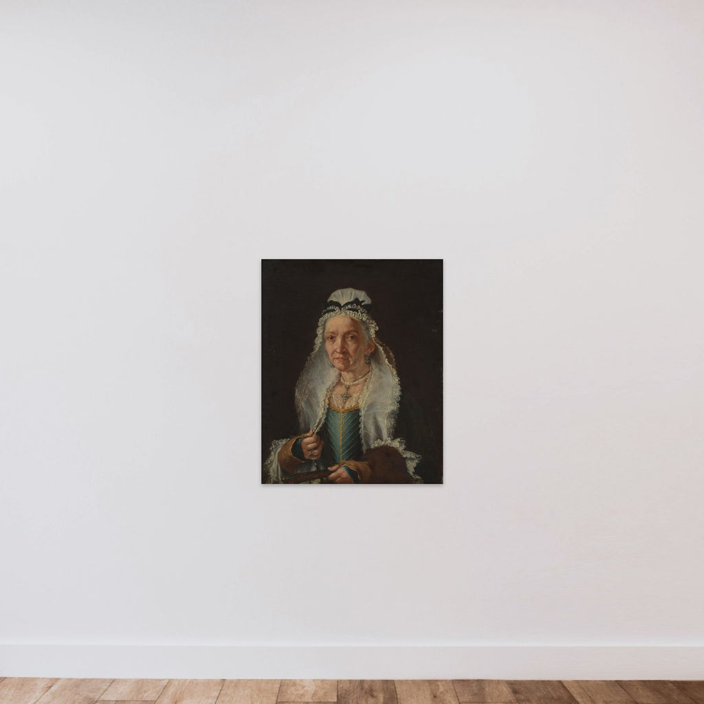 Portrait of an Old Lady unframed — shown to scale