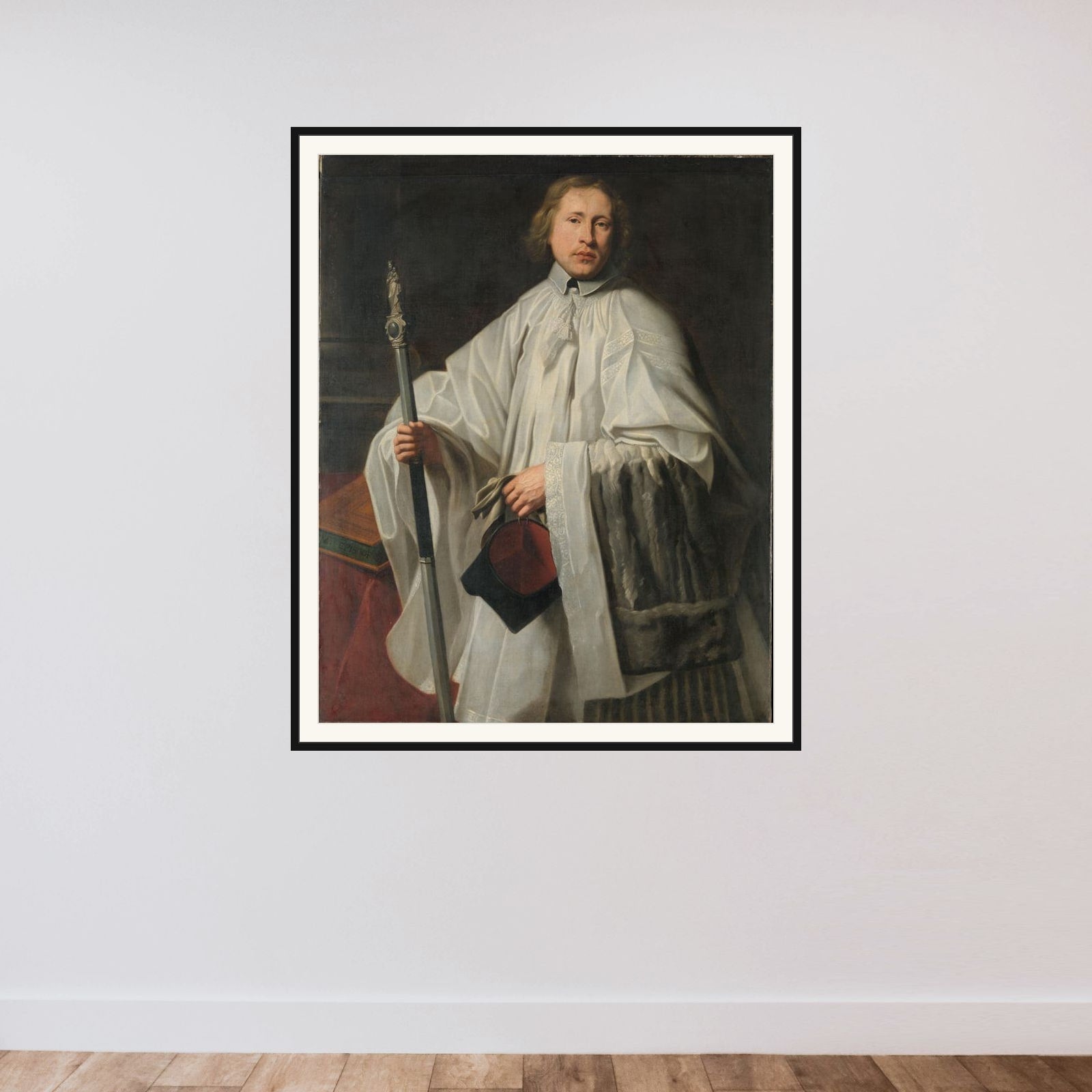 Jacobus Govaerts (b. 1635/36). Appointed Master of Ceremonies and Clerk of the Chapter of Antwerp in 1661. framed — shown to scale