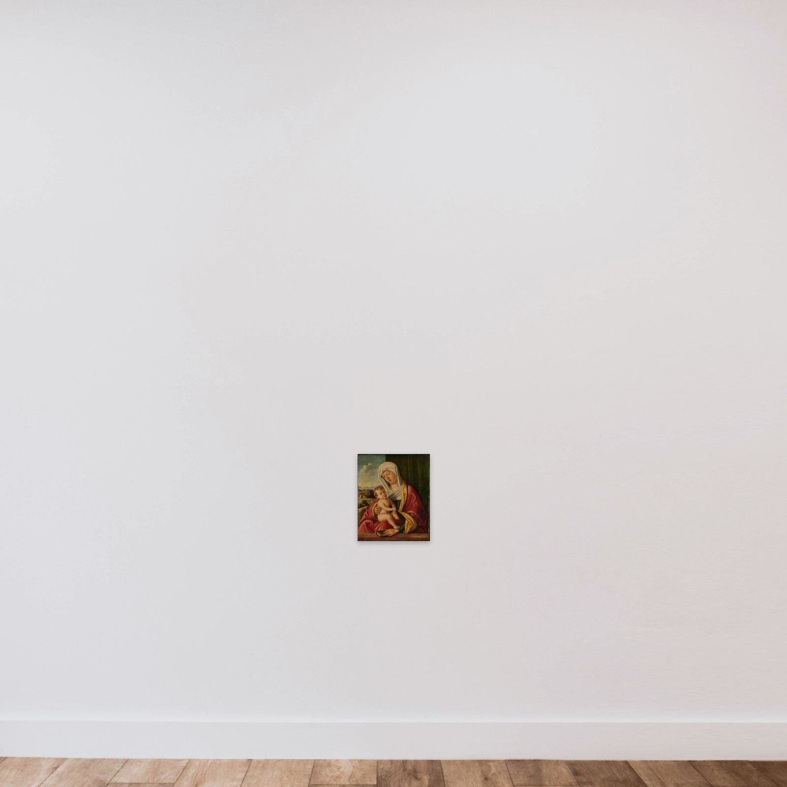 Madonna and Child unframed — shown to scale