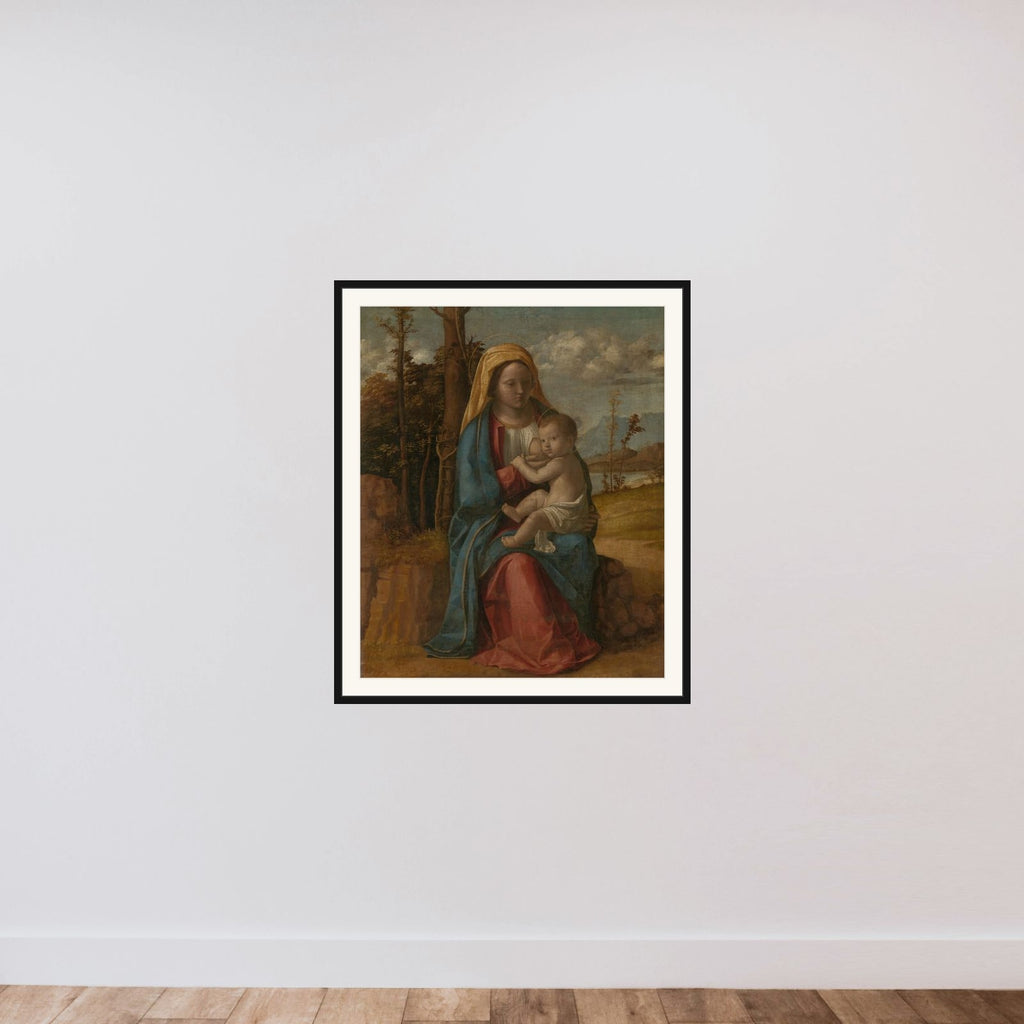 Madonna and Child framed — shown to scale
