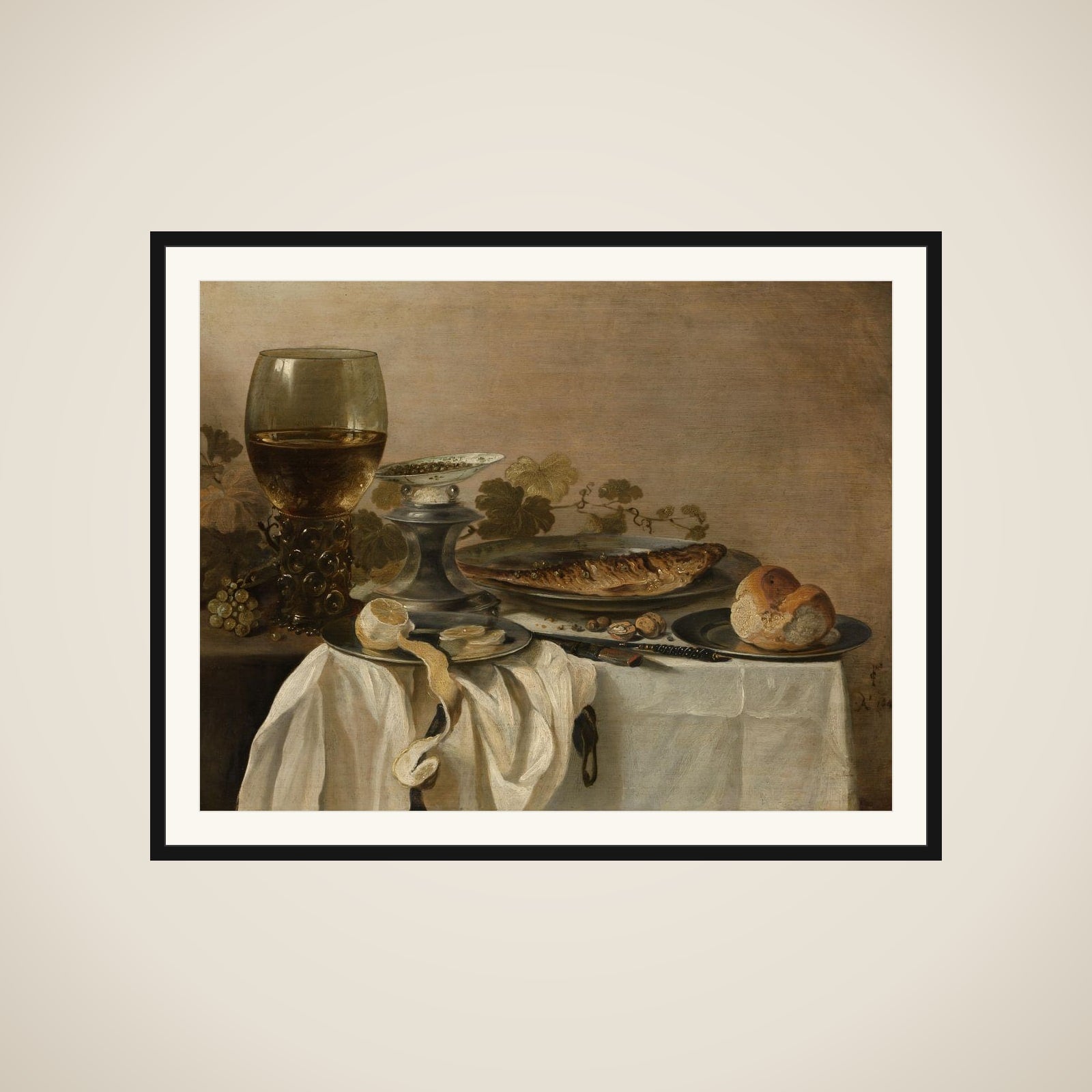 Still Life with a Fish framed