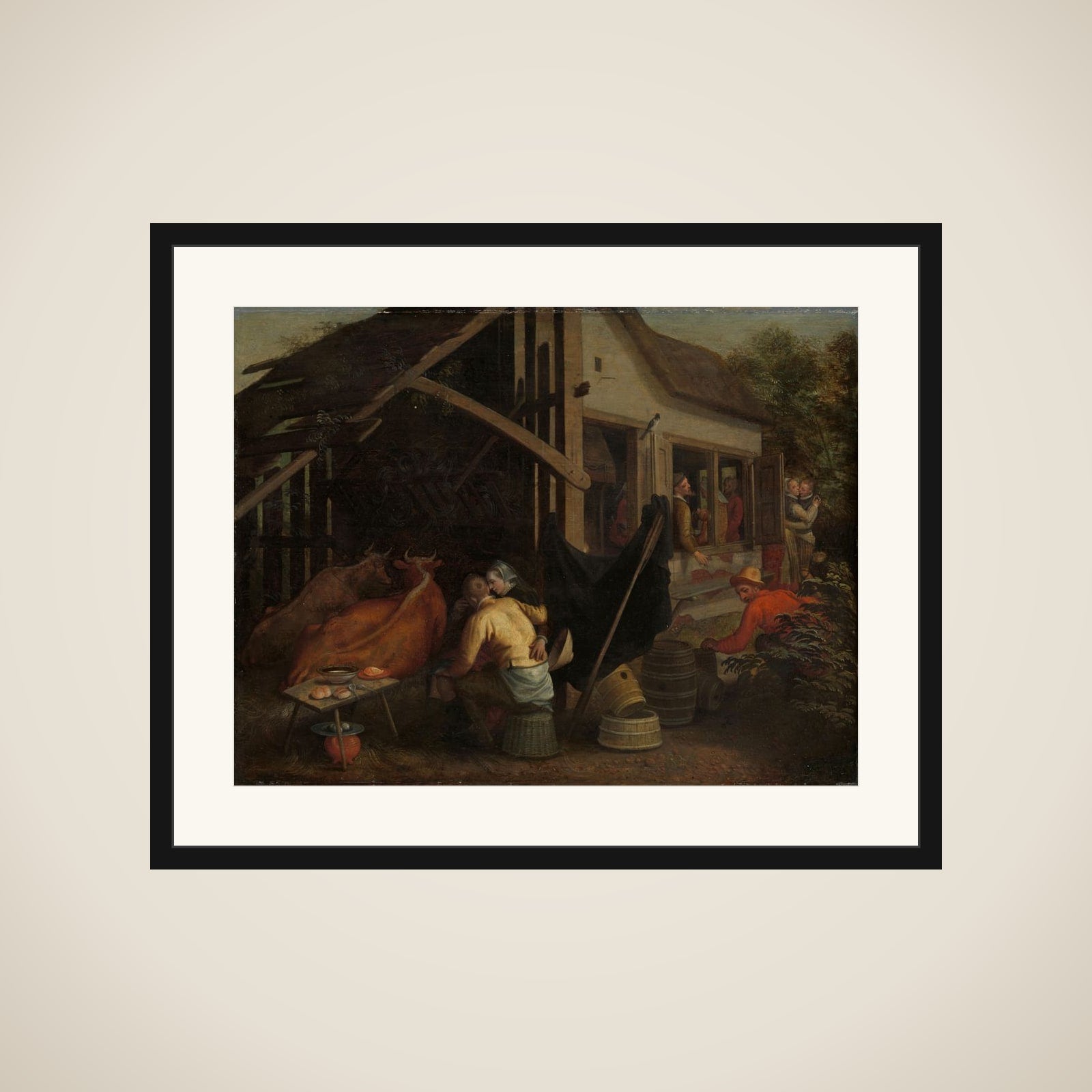 Couples Making Love at a Country Inn framed