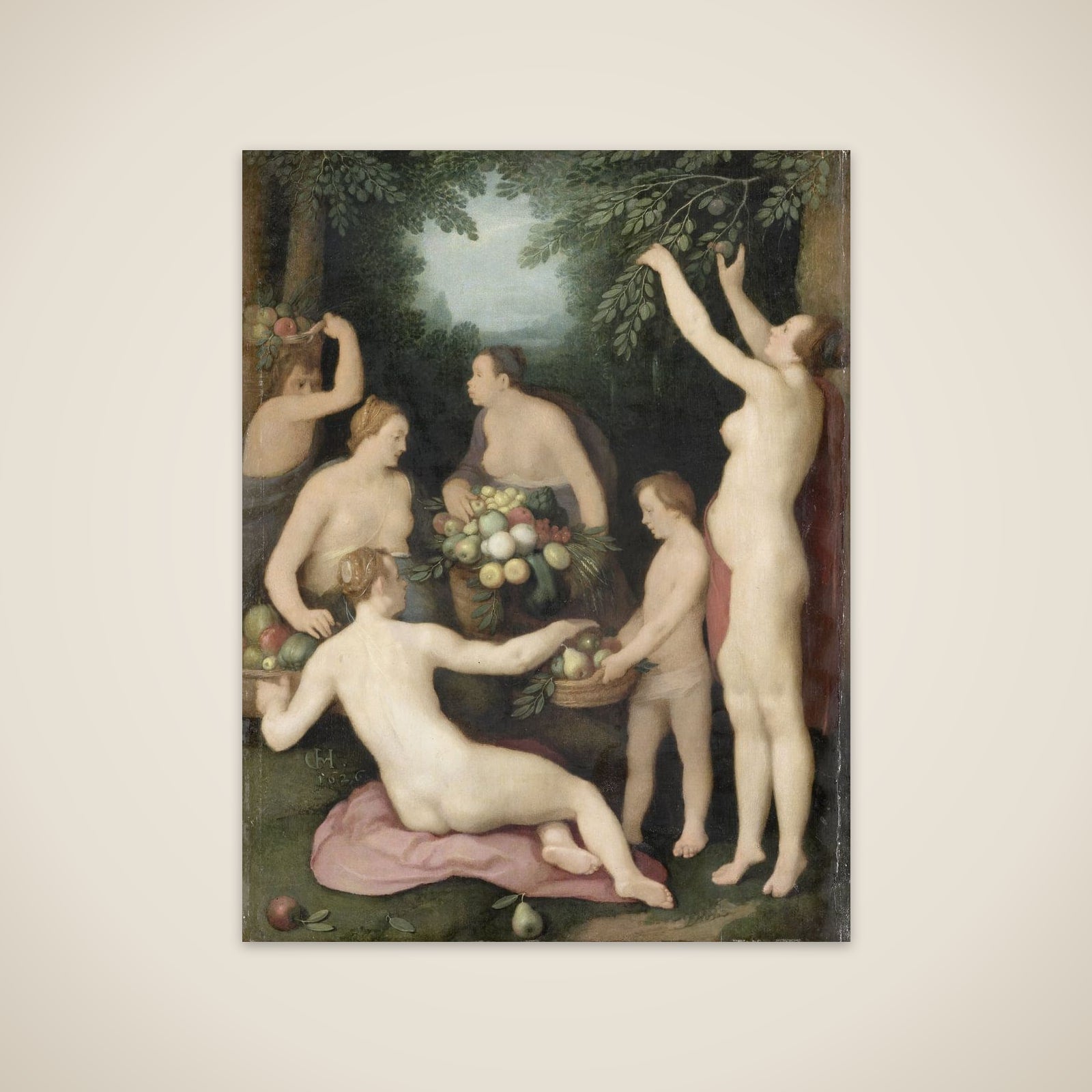 Pomona Receiving the Harvest of Fruit unframed print