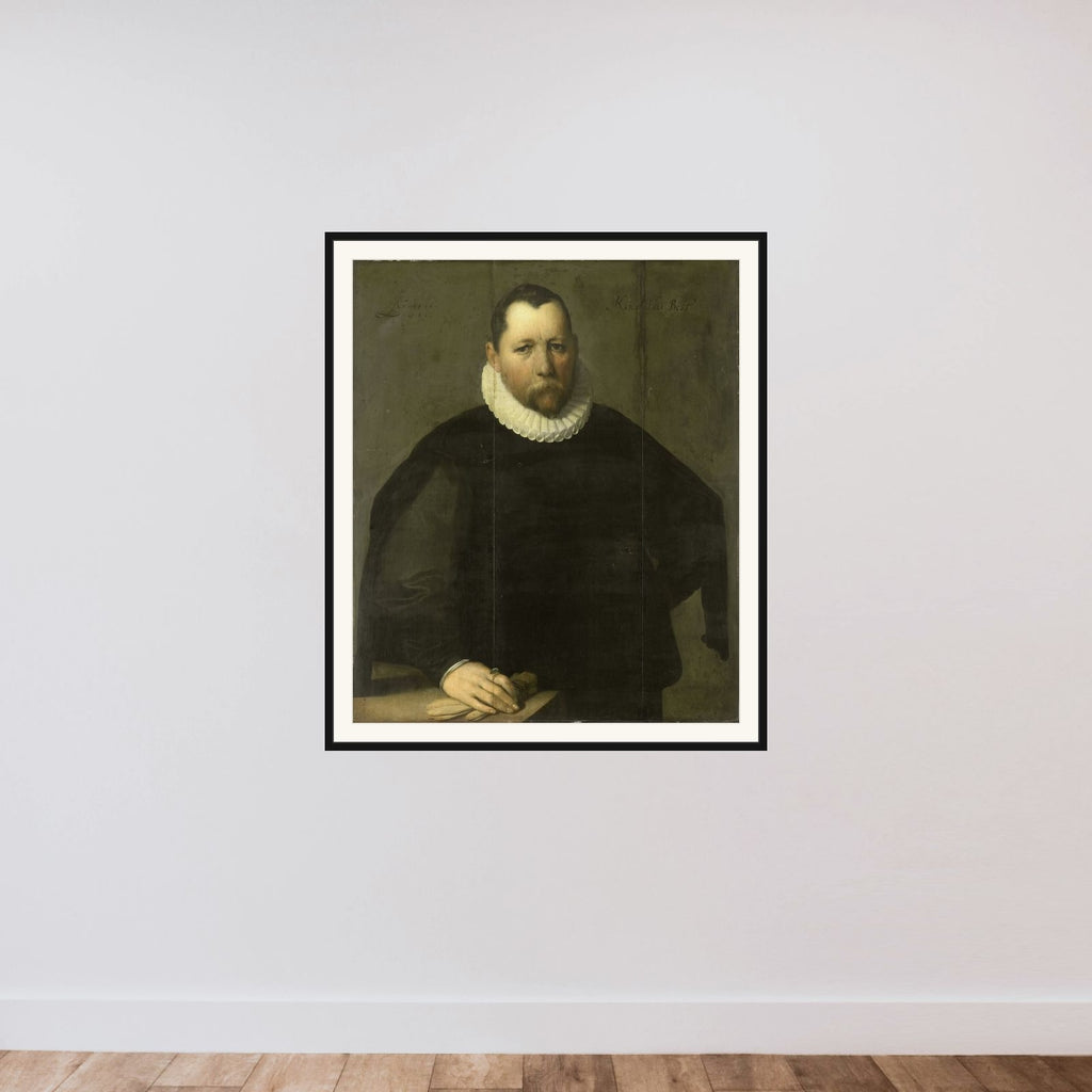 Pieter Jansz Kies (c 1536-97). Burgomaster of Haarlem framed — shown to scale