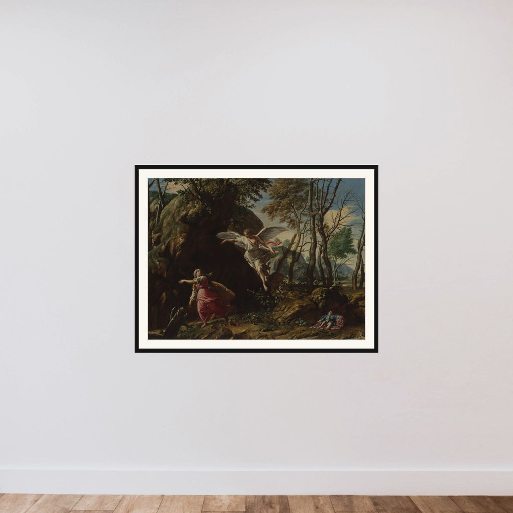 Hagar and Ishmael in the Wilderness framed — shown to scale