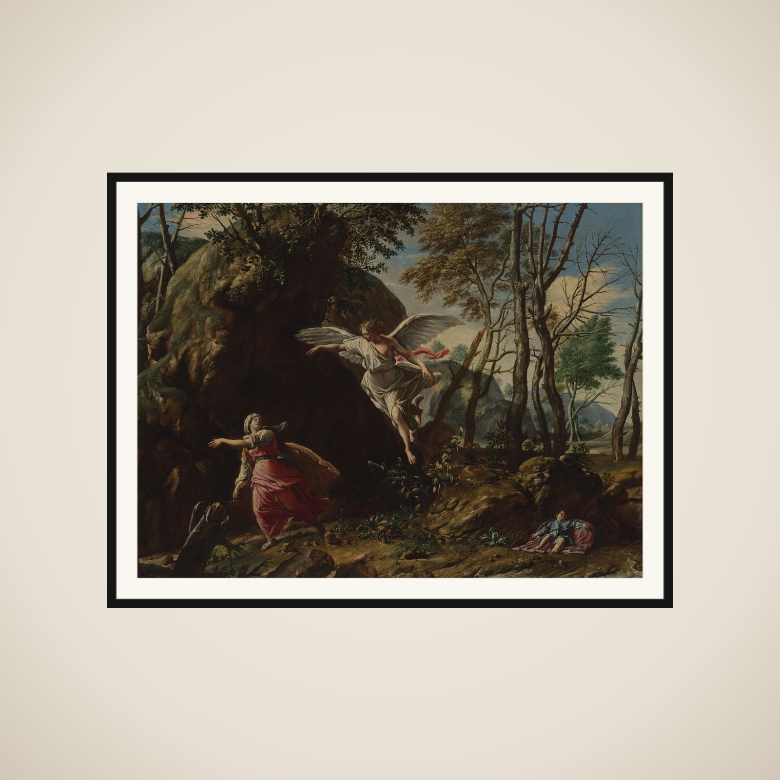 Hagar and Ishmael in the Wilderness framed
