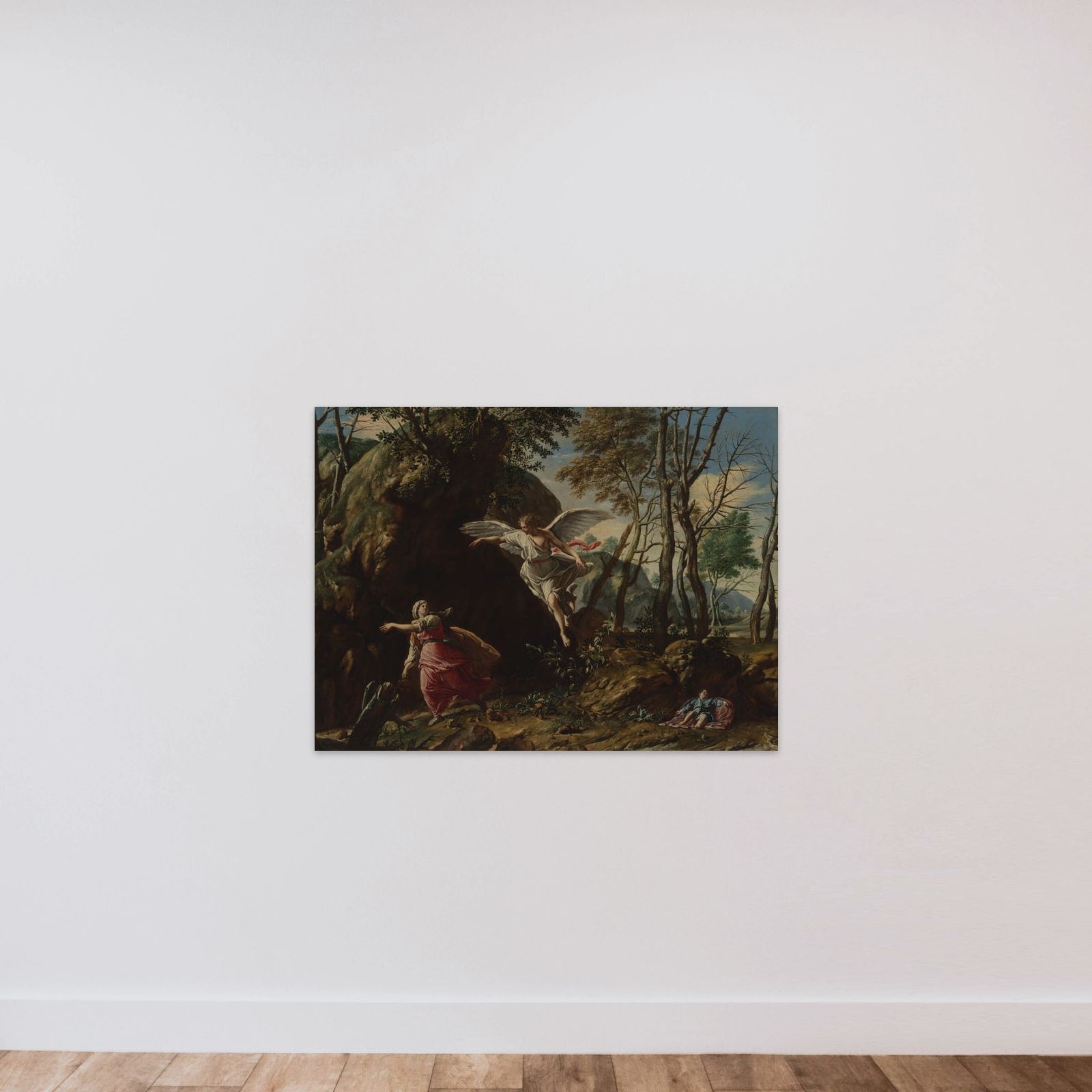 Hagar and Ishmael in the Wilderness unframed — shown to scale