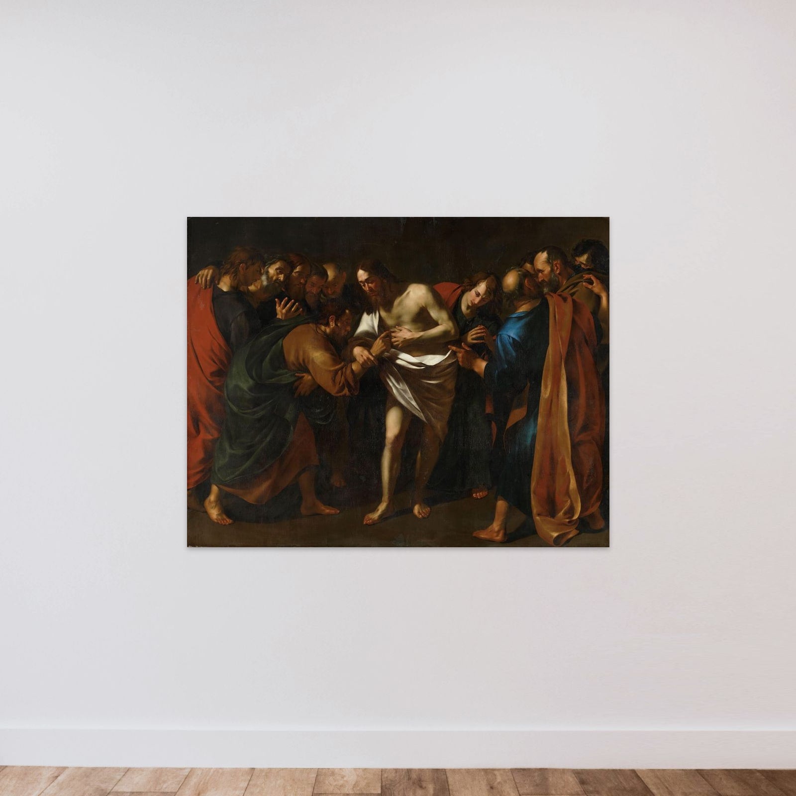 The Incredulity of St Thomas unframed — shown to scale