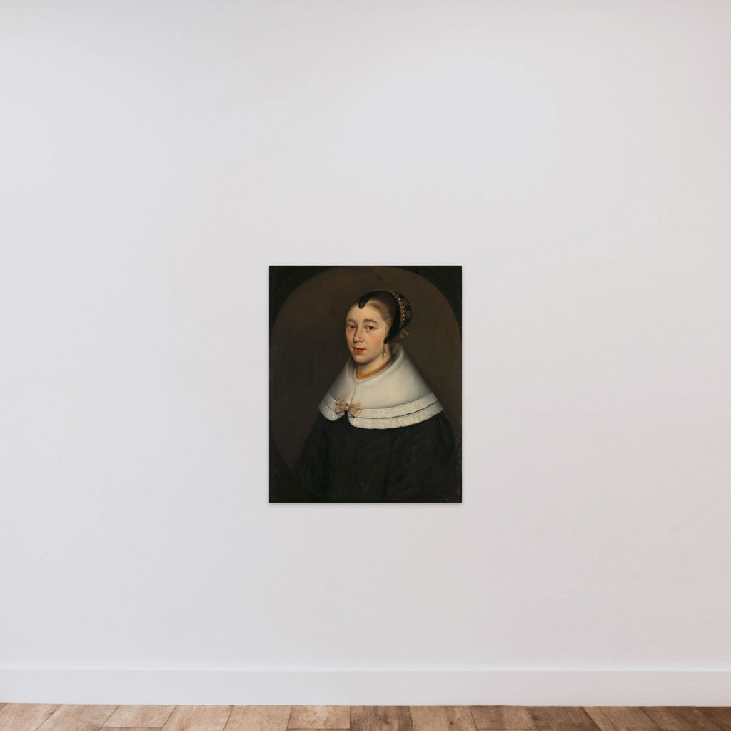 Portrait of a Woman, thought to be Catharina Kettingh (1626/27-73), Wife of Bartholomeus Vermuyden unframed — shown to scale