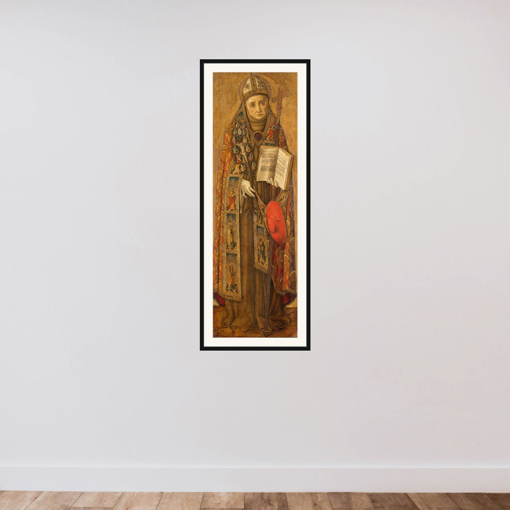 St Bonaventura framed — shown to scale