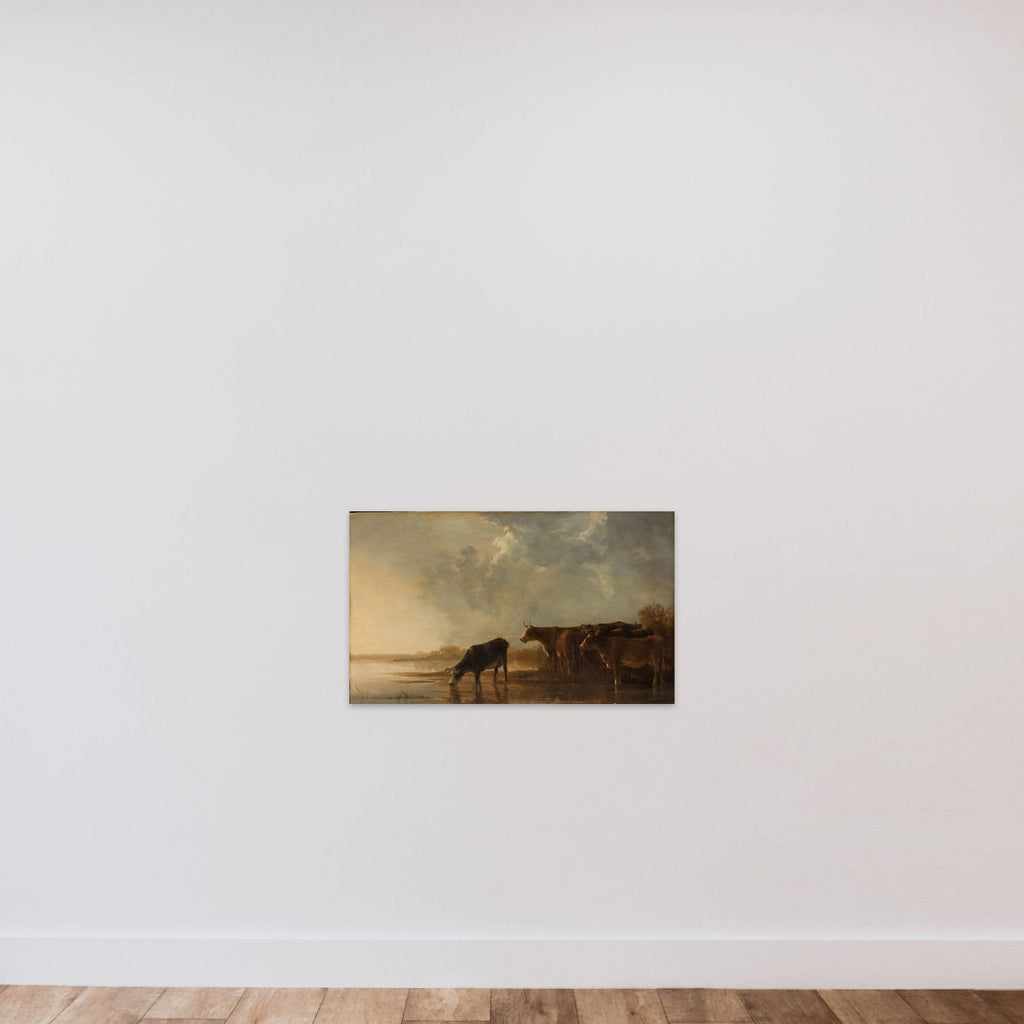 River Landscape with Cows unframed — shown to scale
