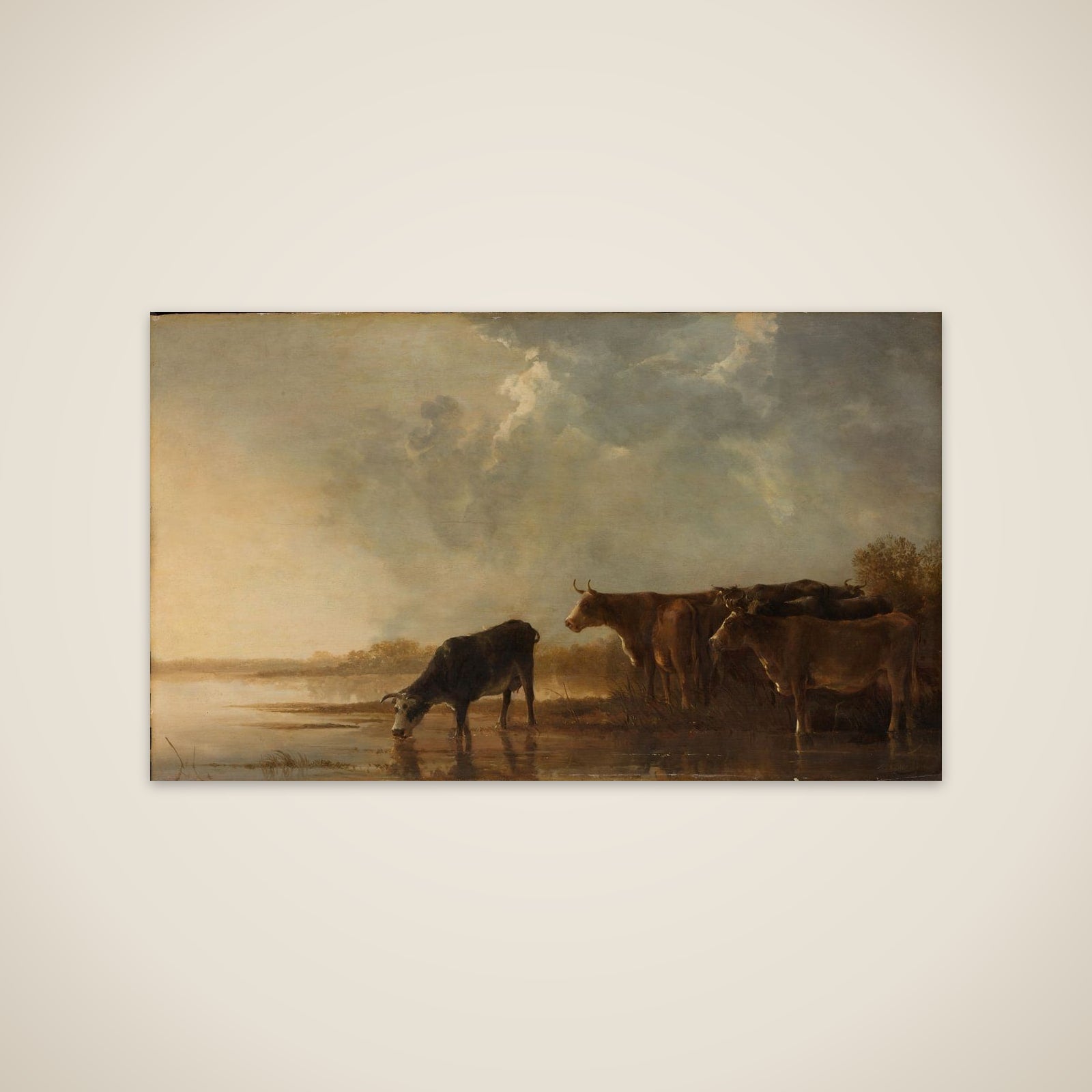 River Landscape with Cows unframed print