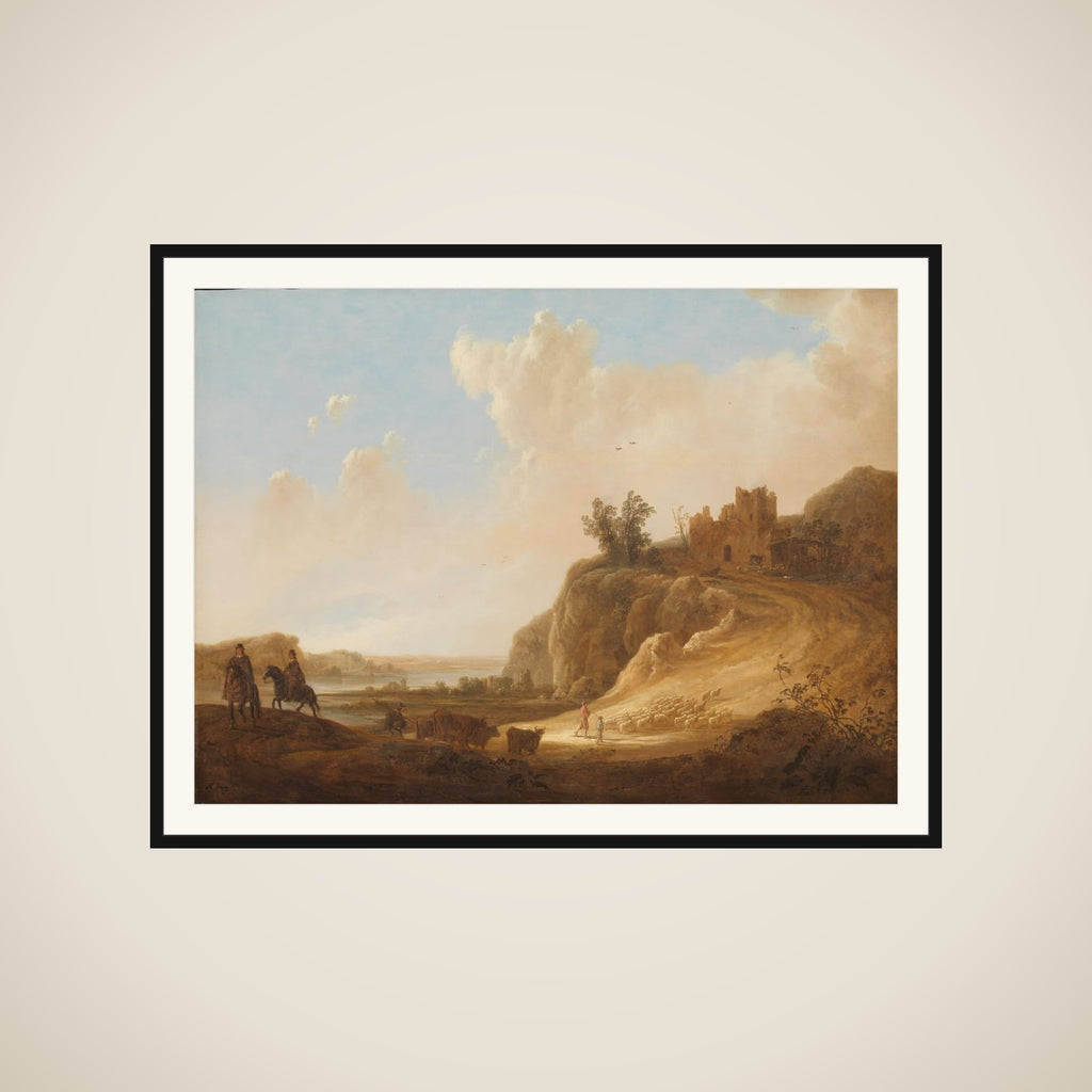 Mountainous Landscape with the Ruins of a Castle framed