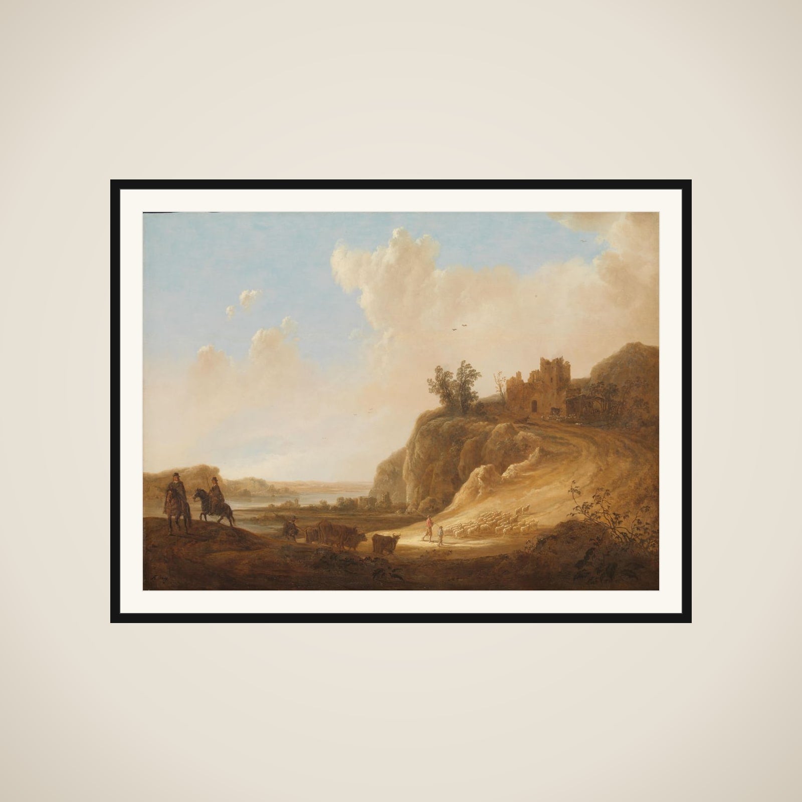 Mountainous Landscape with the Ruins of a Castle framed