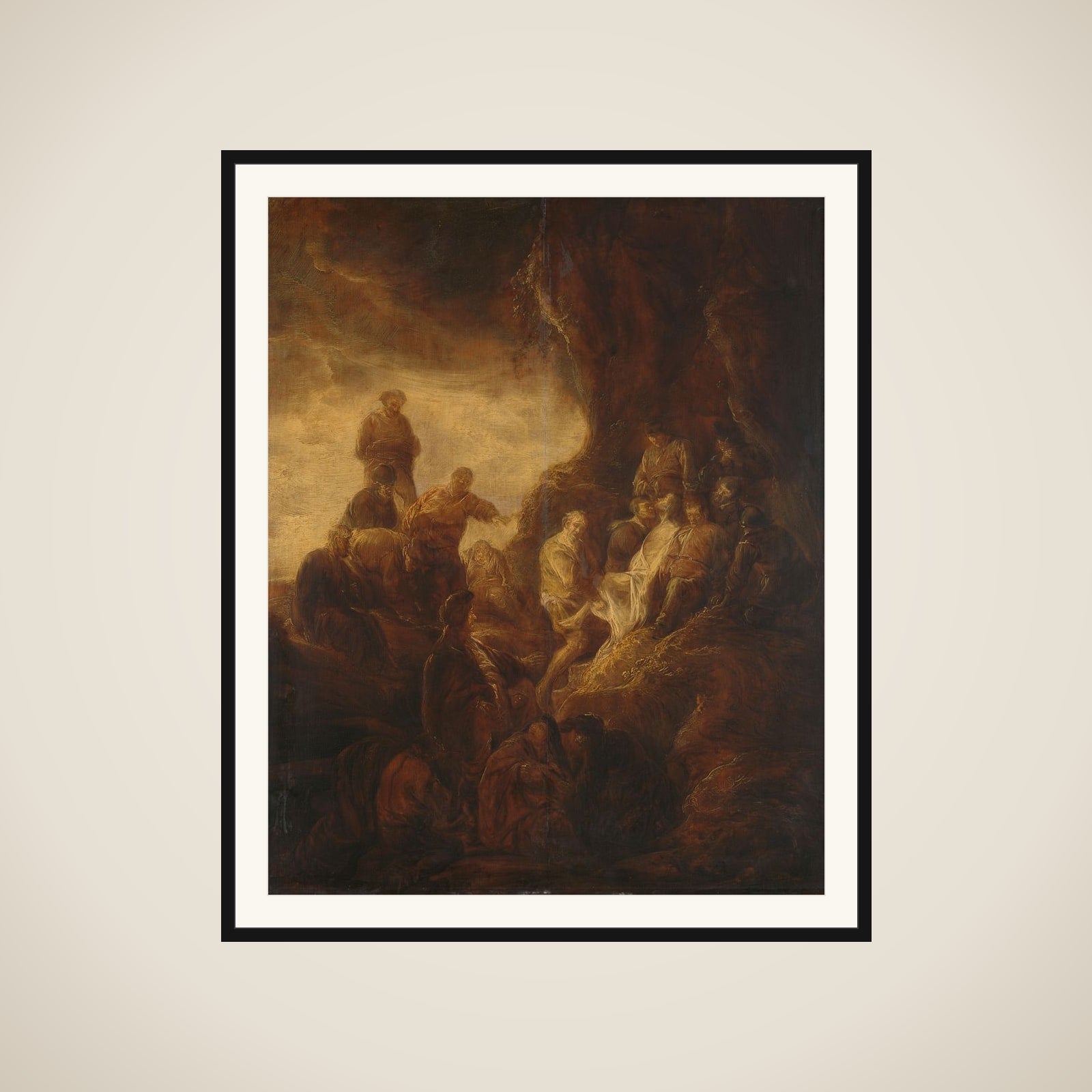 The Entombment framed