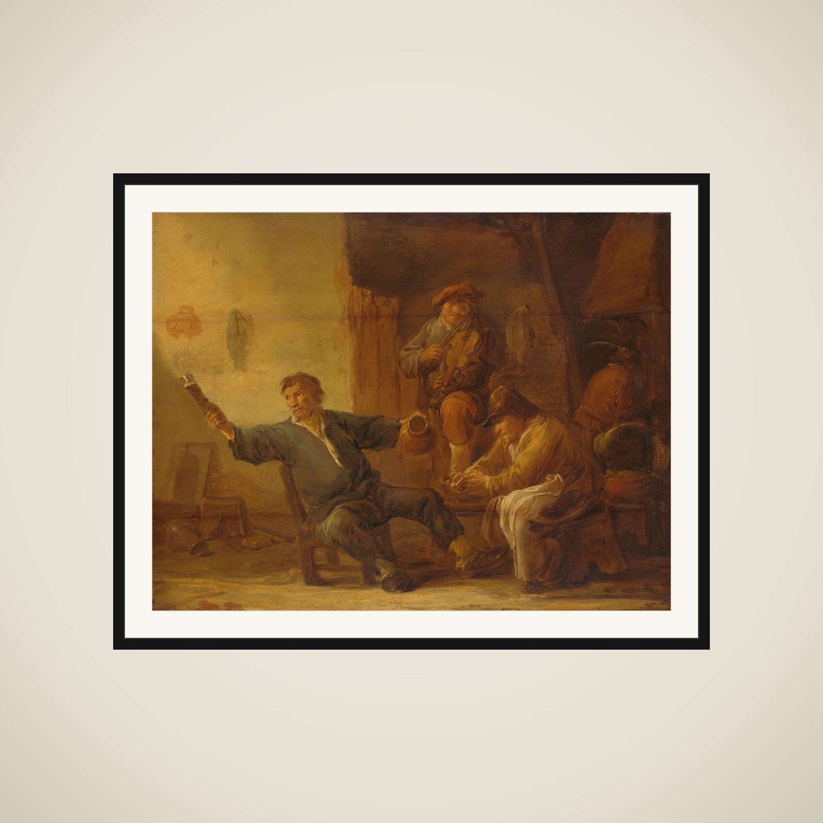 Interior of a Peasant Hut framed