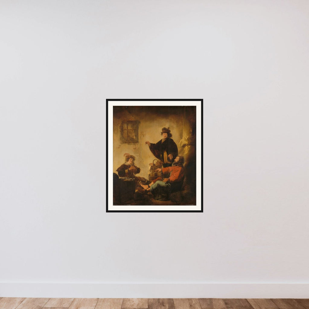 Joseph Interpreting the Dreams of the Baker and the Butler (Genesis 40:1-19) framed — shown to scale