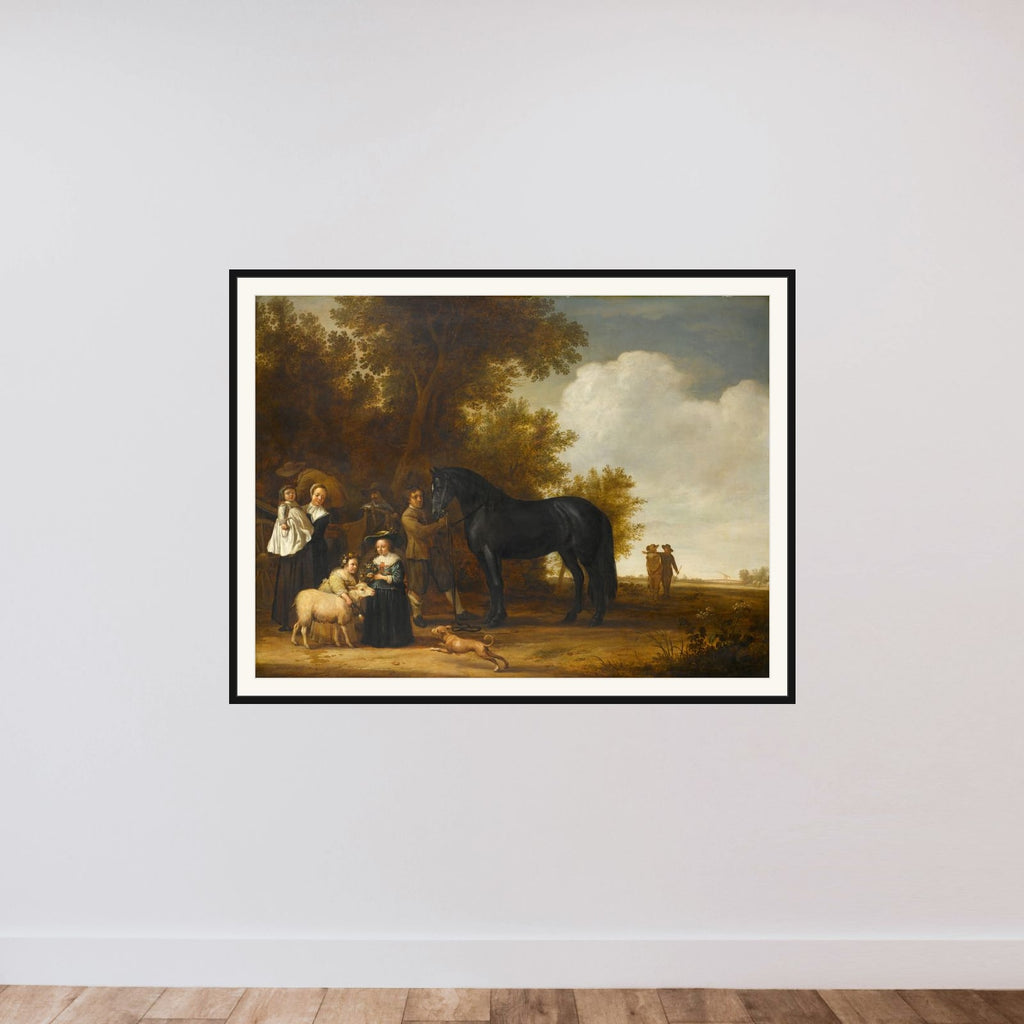Group Portrait in a Landscape framed — shown to scale