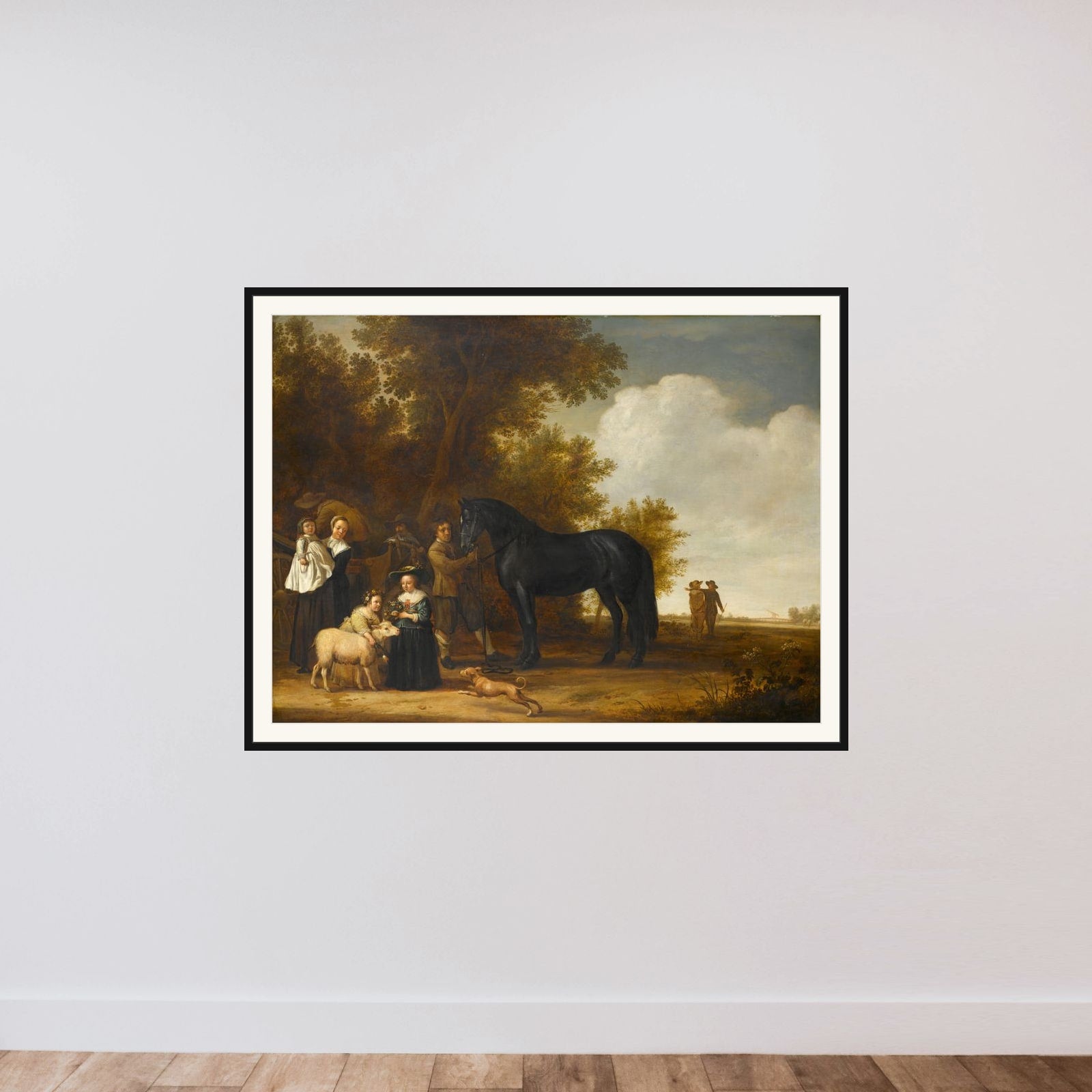 Group Portrait in a Landscape framed — shown to scale