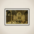 Church Interior with Christ Preaching to a Congregation framed