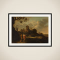 Arcadian Landscape with Herdsmen and Cattle framed