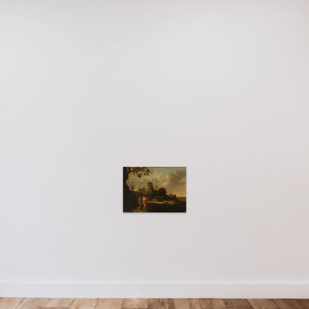 Arcadian Landscape with Herdsmen and Cattle unframed — shown to scale
