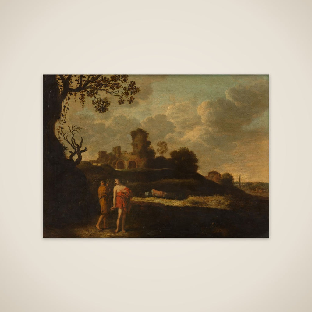Arcadian Landscape with Herdsmen and Cattle unframed print