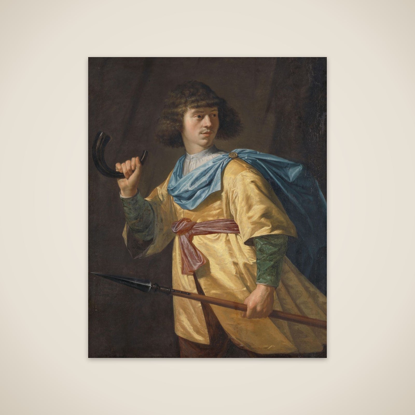 Portrait of a Young Man with a Javelin and a Hunting Horn unframed print