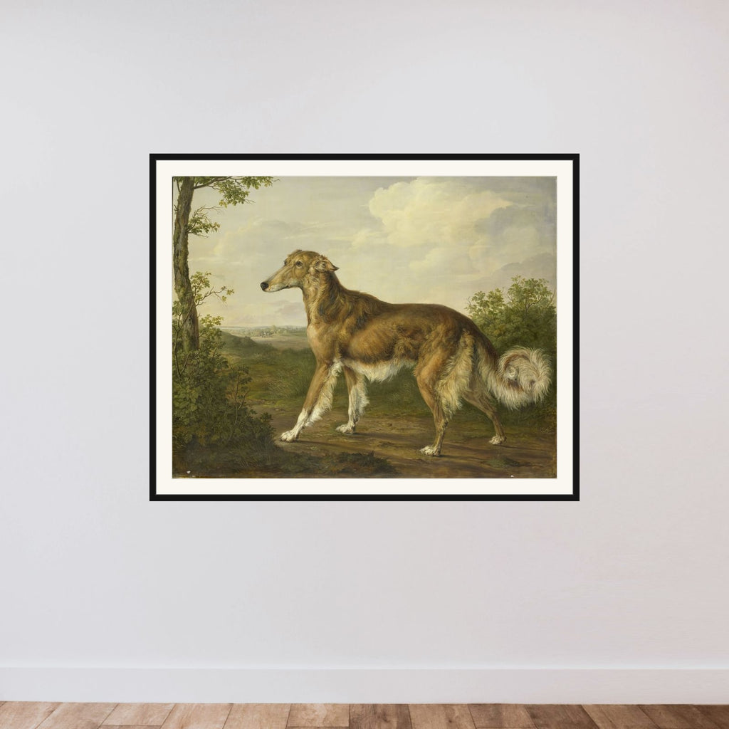 Siberian Greyhound framed — shown to scale