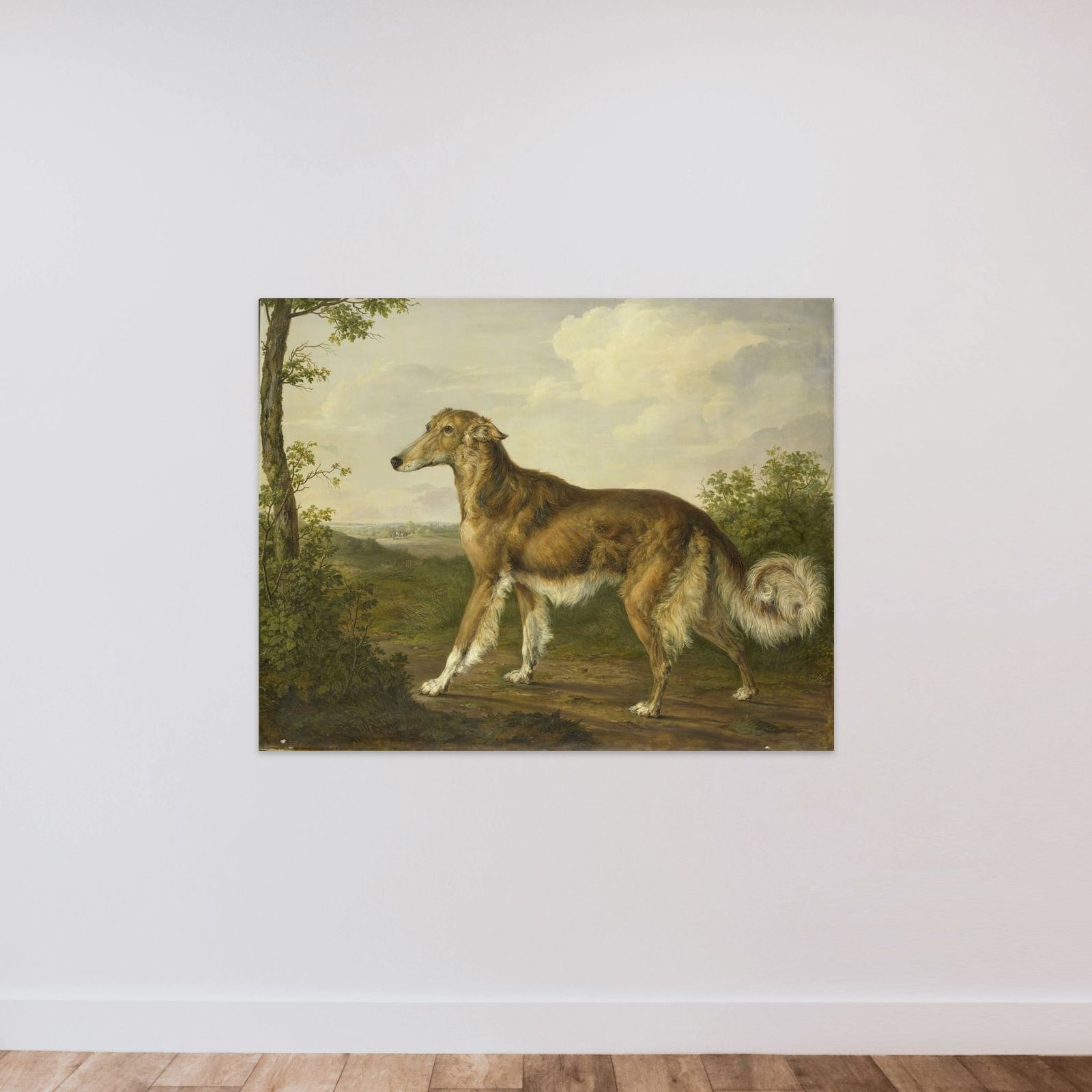 Siberian Greyhound unframed — shown to scale