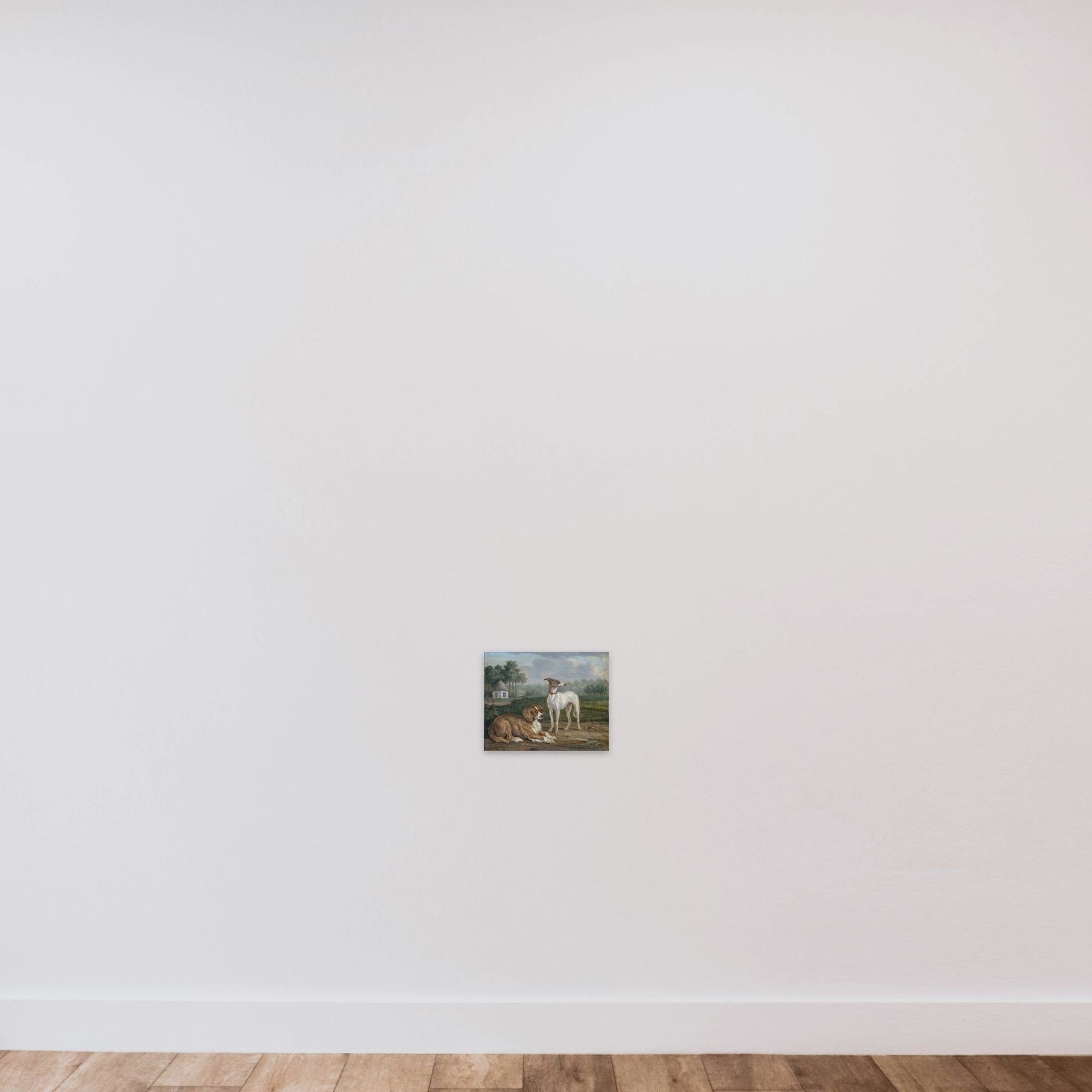 Two Dogs unframed — shown to scale
