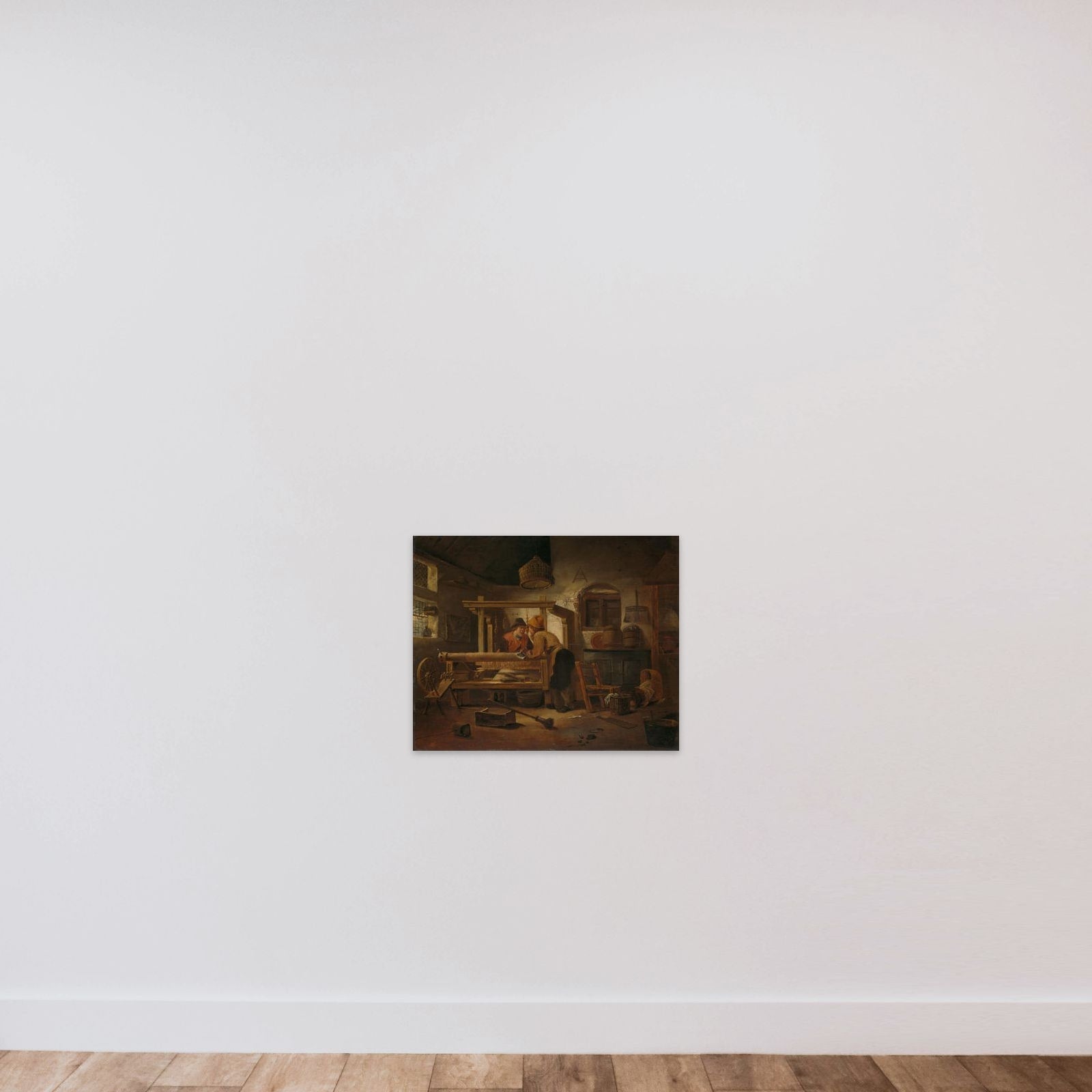 Weaver's Workshop unframed — shown to scale