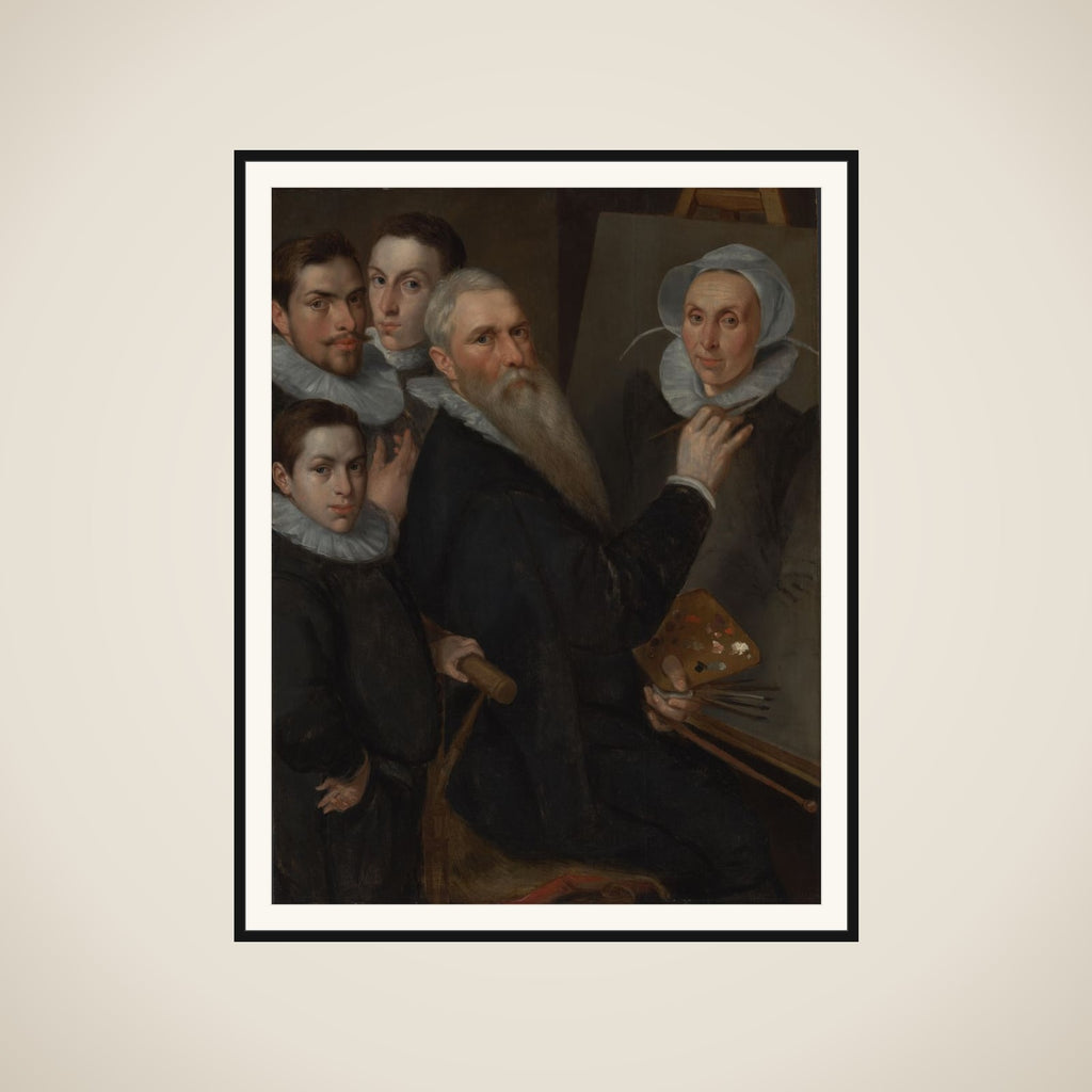 Self-portrait of the Painter with his Family, Jacob Willemsz Delff i (ca. 1540/45-1601) framed