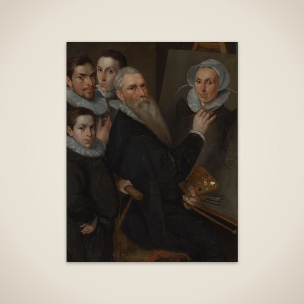 Self-portrait of the Painter with his Family, Jacob Willemsz Delff i (ca. 1540/45-1601) unframed print