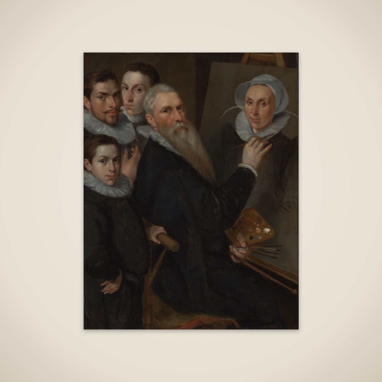 Self-portrait of the Painter with his Family, Jacob Willemsz Delff i (ca. 1540/45-1601) unframed print
